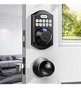 TEEHO Fingerprint Keyless Entry Door Lock - Keypad Deadbolt with Handle - Auto Lock, Easy Install...