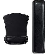 Cacoy Ergonomic PU Leather Keyboard Wrist Rest and Mouse Pad Wrist Support Set Memory Form-Filled...