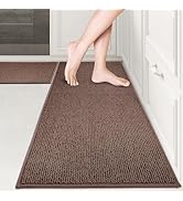 PURRUGS Machine Washable Kitchen Rug Set of 2, Non-Slip/Skid Kitchen Runner Rugs &amp; Floor Mats, Su...