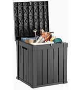Deck Box 50 Gallon Outdoor Storage Box with Lockable for Patio Cushions, Outdoor Toys, Gardening ...