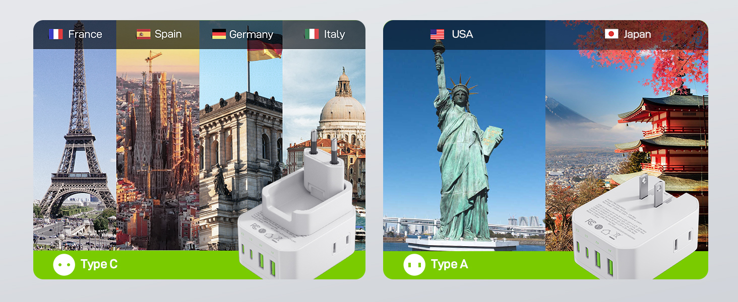 european travel plug adapter charger travel essentials for men women girl