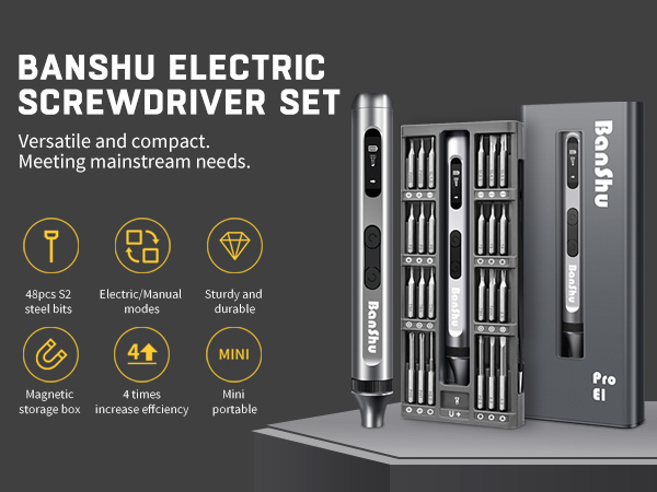 Mini electric screwdriver set cordless rechargeable