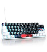 Ussixchare 60 Percent Gaming Keyboard 61 Keys Mechanical Keyboard Ultra Compact Wird Keyboard LED...