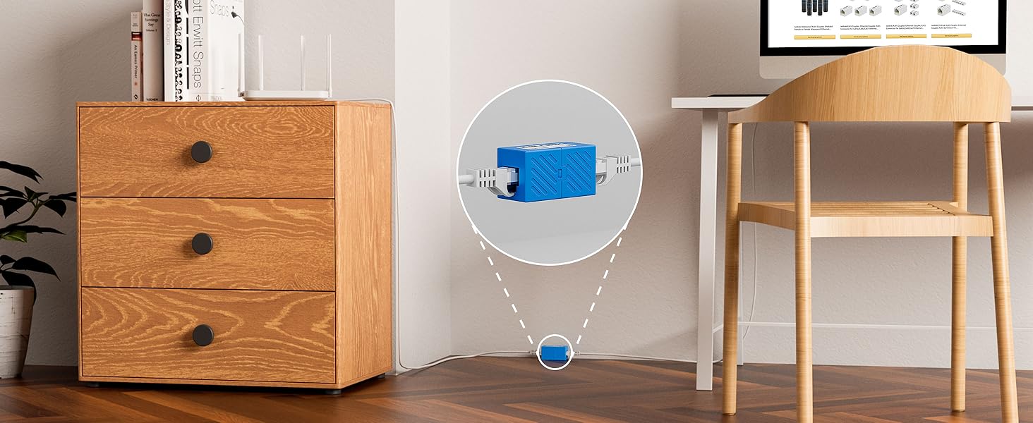 iwillink RJ45 Ethernet Cable Extension Coupler - Female to Female