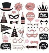 Party Birthday Photo Booth Props, 30PCS Set of Selfie Party Supplies and Decorations Kit, Supplie...