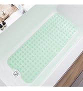 TEESHLY Bathtub Mats for Shower Tub, Extra Long Non-Slip 39 x 16 Inch Bath Mat with Drain Holes a...