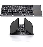 ROCK&amp;ROWN Foldable Bluetooth Keyboard, Pocket Size Portable Wireless Keyboard with Touchpad for M...