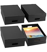 AOBOPLE 4 Pack Photo Storage Box,16" x 12" x 4" Keepsake Box with Handle Holes,Protective Storage...