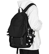 coowoz School Backpack for Men Women College Bookbag Waterproof Lightweight Black Backpack Mochil...