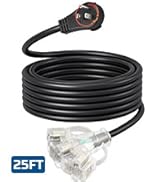 DEWENWILS 360° Rotating Flat Plug Outdoor Extension Cord 25FT, 14/3 SJTW Heavy Duty Power Cable f...