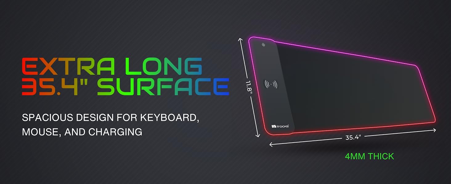 i-rocks Extra Long Gaming RGB Mousepad