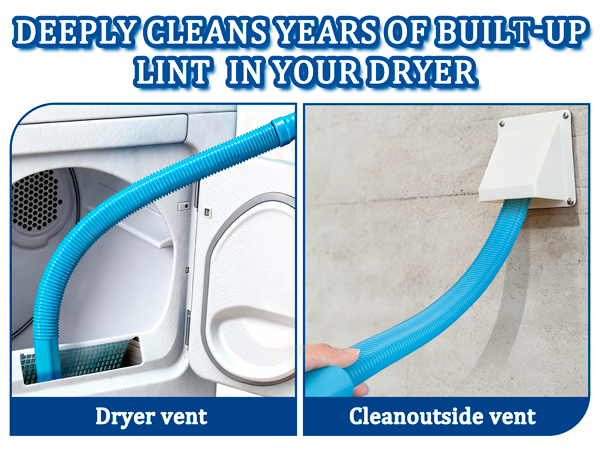 Dryer Vent Cleaner Kit, Vacuum Hose &amp;amp; Brush for Lint Trap Cleaning