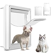 Never Rust Plastic Dog Door with Soft Clear Magnetic Flap and Snap-in Closing Panel, 12x14'' 2-Wa...