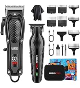 HIENA Professional Hair Clipper Set &amp; Trimmer Kit for Men, Rechargeable Cordless Barber Clippers ...