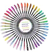 Lemical 48pcs Gel Ink Pens - 4 Types (12 Pastel, 12 Neon, 12 Metallic, 12 Glitter) Colors Drawing...