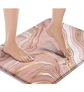 Britimes Marble Pink Bath Mats for Bathroom, Bathroom Mats Rugs No Silp, Washable Cover Floor Rug...