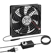 Wderair AC 120mm Computer Fan with AC Plug, 110V - 240V AC to DC 12V Variable Speed Controller fo...