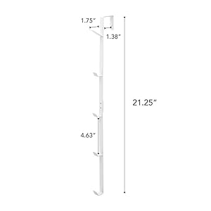 Dimension image for Over-the-Door Vertical Hooks on a white background