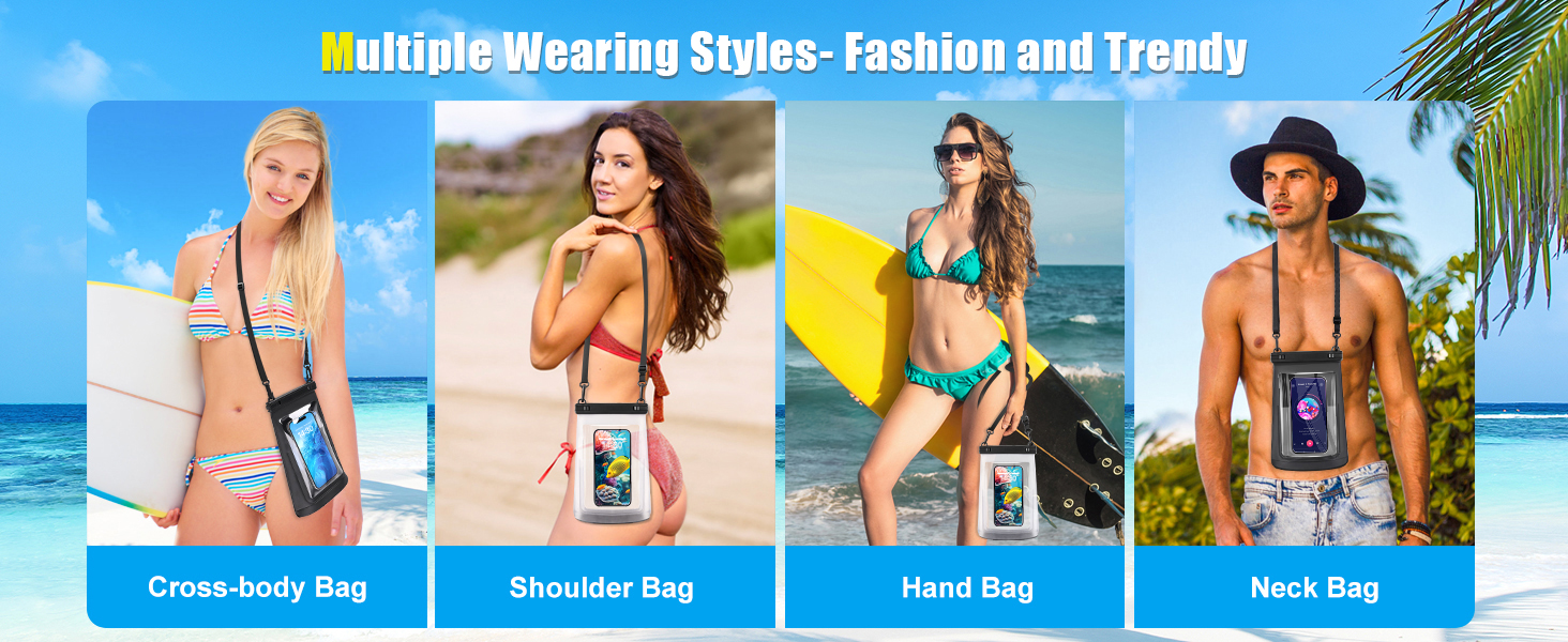 such as hanging around your neck, using as a crossbody bag or shoulder bag