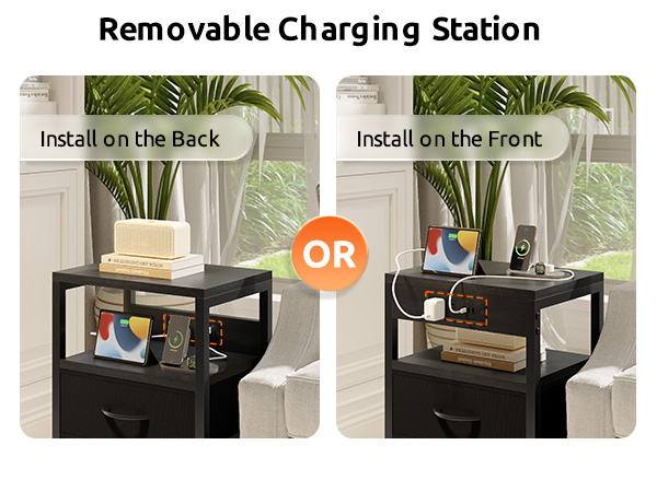 nightstand with charging station