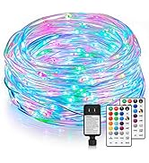 Mlambert 132Ft LED Rope Lights with 400 LEDs, Outdoor Waterproof 16 Colored Remote Control Plug i...
