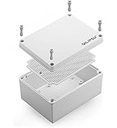 QILIPSU Junction Box with Mounting Plate 200x150x100mm, ABS Plastic DIY Electrical Project Case I...