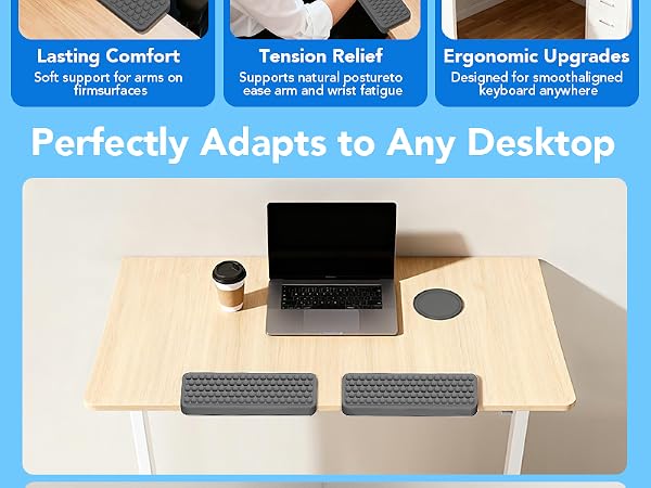 L-Shaped Wrist Rest for Computer Keyboard