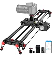 Motorized Camera Slider 31.5" /80cm, Button/APP Dual Control, Battery/Power Bank Dual Power Suppl...