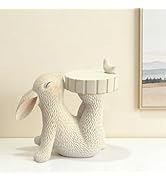 Mingzhang Bunny Rabbit Figurine Statues Easter Bunny Sculpture with Tabletop Home Decor Decoratio...