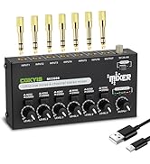 COKYIS Mini Audio Mixer, 6-Channel Stereo Line Mixer for Precision Sub-Mixing, with Ultra Low-Noi...