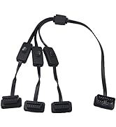 Duttek OBDII 1 to 3 Y Splitter Cable 2FT/60cm, Rihght Angle OBD2 Extension Cable, 16pin Male to F...