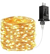 33Ft 100LED Fairy Lights Plug in, Waterproof String Lights Outdoor &amp; Indoor 8 Modes with Timer, C...