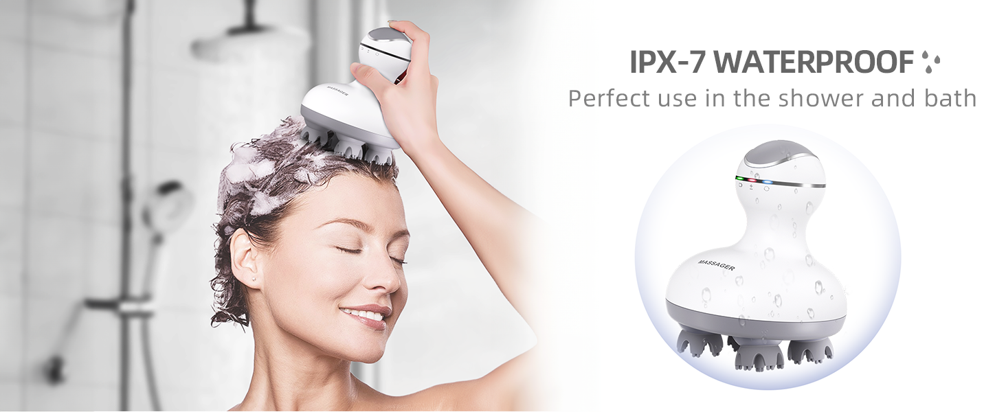 cotsoco Electric Scalp Head Massager with 4 Heads 84 Nodes for Hair Growth and Stress Release