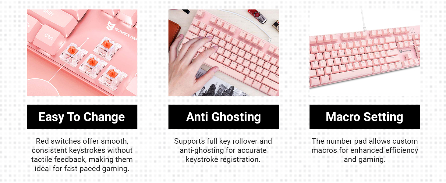 red switch keyboard rgb full-size mechanical keyboard quiet mechanical keyboard gaming keyboards