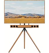 UPGRAVITY Easel TV Stand for 45-65 inch Flat Screens, Height Adjustable Tripod TV Stand with Soun...
