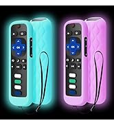 2-Pack Remote-Cover for Roku-TV-Remote Control Glow in The Dark Silicone Protective Cover Case (P...