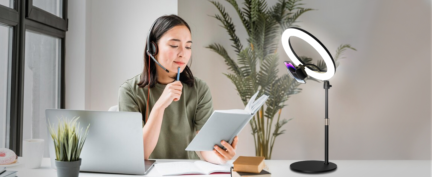 ring light with stand and phone holder