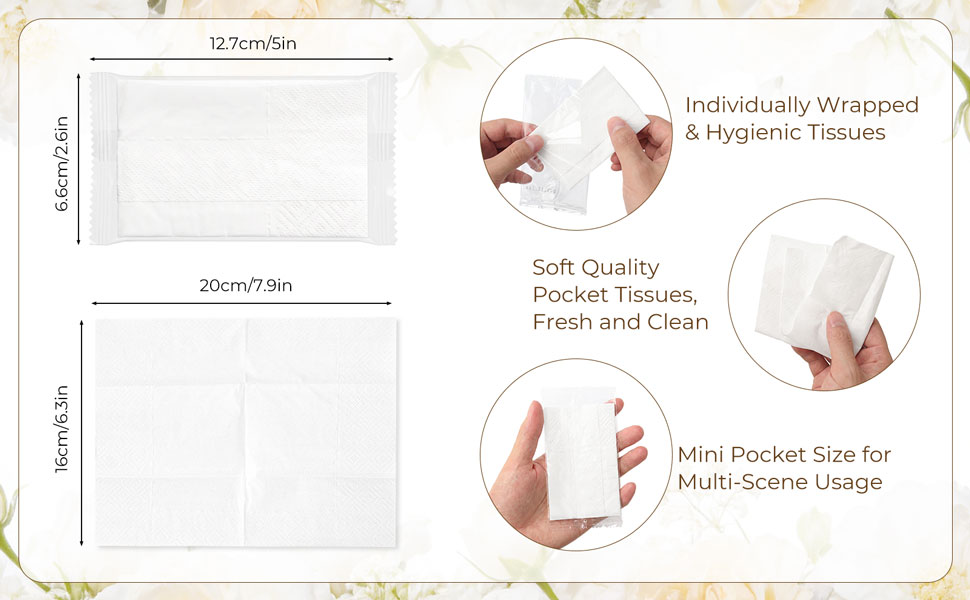 Travel Size Tissue Packs Bulk, Individually Wrapped Facial Tissues