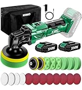 KIMO 20V Cordless Buffer Polisher Kit, 25Pcs Polishing Kit, Car Buffer Cordless w/ 6000RPM, 6-Spe...