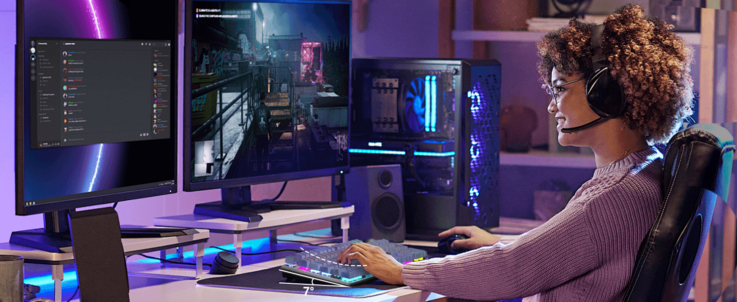 wired purple mechanical girly keyboard red switches with magnetic cover violets romantic