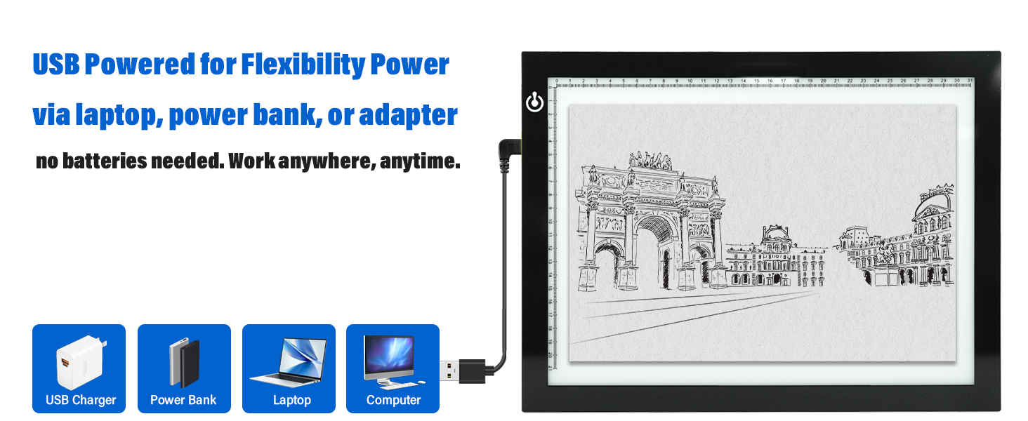 USB Powered for Flexibility Power via laptop, power bank, or adapter
