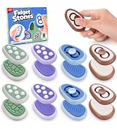 Fidget Toys Adults Stress Relief: 8 Pack Dual-Sided Fidget Stones - Sensory Calming Desk Toys - P...