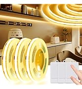 OMIKA 3 Pack COB LED Strip Lights, 3.3ft 320 LEDs Battery Powered LED Strip Lights, Flexible Cutt...