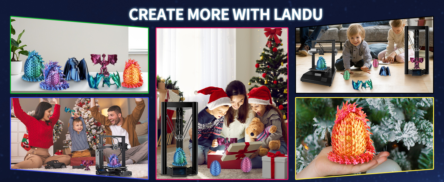 a collage of photos showing a christmas tree and kids wearing hats.