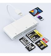 SD Card Reader for iPhone, 5-in-1 Multi iPhone Memory Card Reader for XD, CF, SD, TF, MS Cards, S...