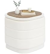 B FSOBEIIALEO Velvet Storage Ottoman with Tray, Square Folding Ottoman with Storage Coffee Table ...