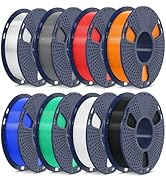 SUNLU 250g PLA Filament 1.75mm Bundle,3D Printer Filament Bundle Multicolor, Neatly Wound PLA Fil...