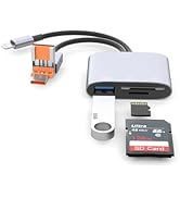 USB-C and Lightning Dual-Interface SD Card Adapter, Camera Memory Card Reader Adapter, Supports S...