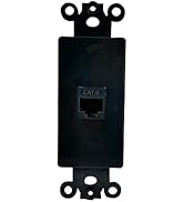 BUPLDET 1 Port CAT6 Ethernet Insert Wall Plate Black - CAT 6 RJ45 Jack Decora Insert Cover Plate ...