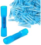 SVAAR 105pcs Heat Shrink Butt Connectors Blue 16-14 Gauge Butt Splice Connectors Marine Grade Wir...